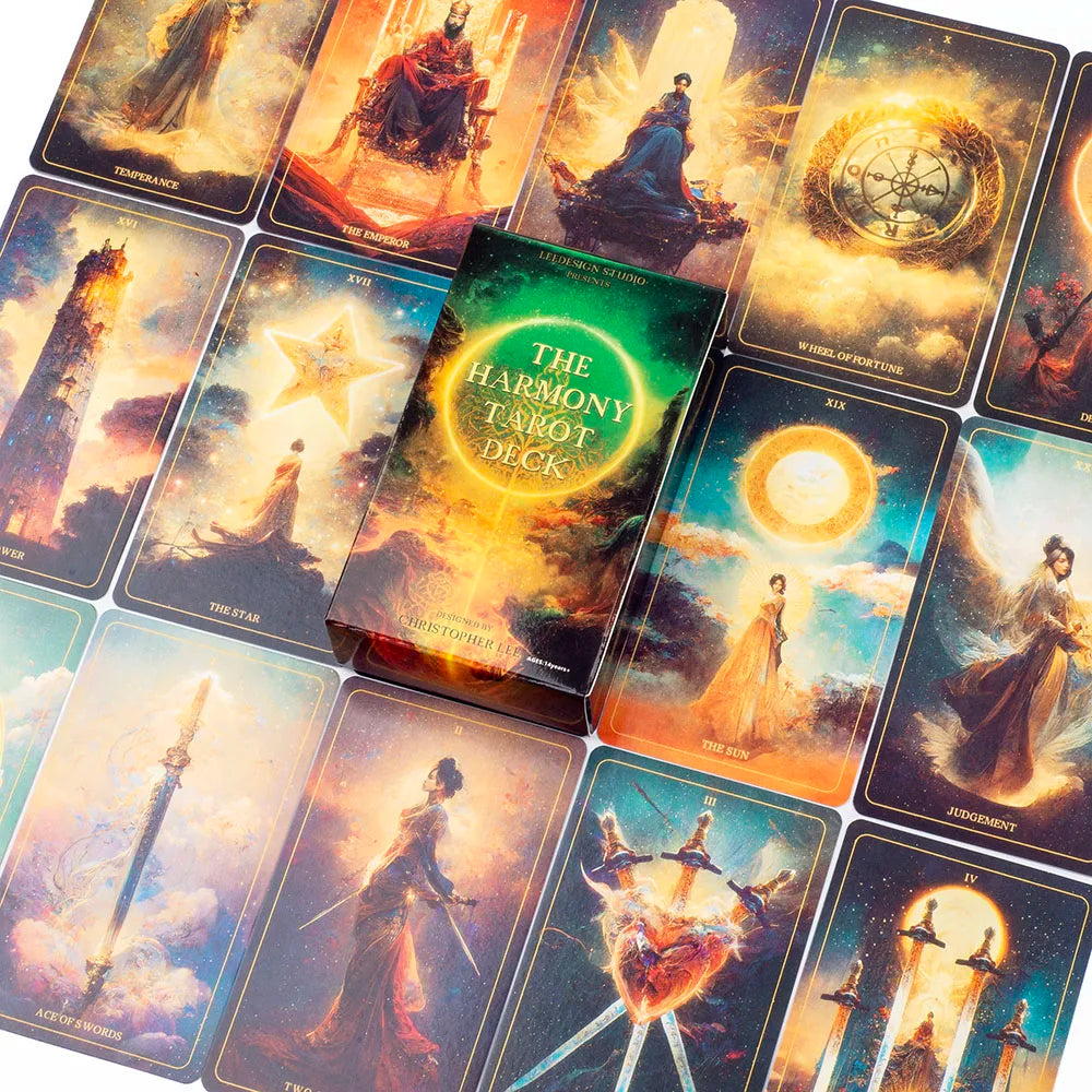 The Harmony Tarot Deck – 78-Card English Visions Divination Edition (10.3x6 cm) for Family Board Games and Spiritual Prophecy