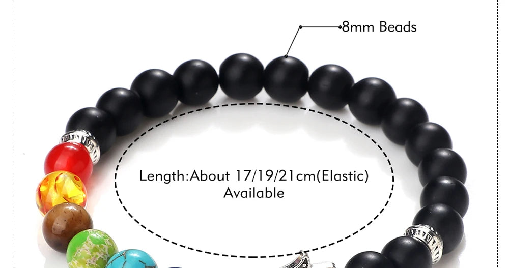 🧿 7 Chakra Protection Bracelet for Men: Natural Tiger Eye & Lava Stone with Evil Eye & Hamsa Hand – Anxiety Relief, Luck & Energy Healing Bangle