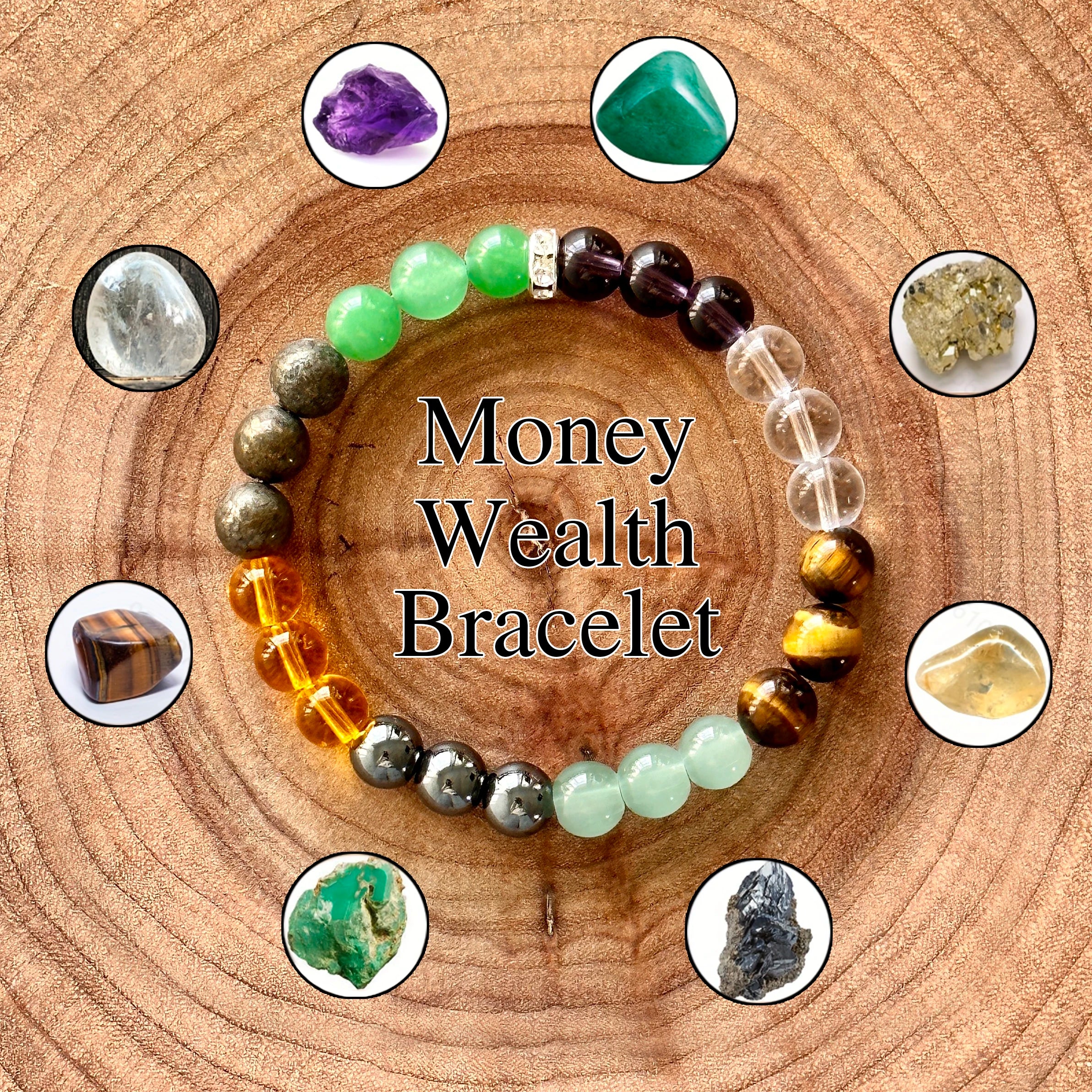 ✨ Money Wealth Bracelet – Vibrant 8-Color Beaded Elastic Bracelet for Prosperity and Style