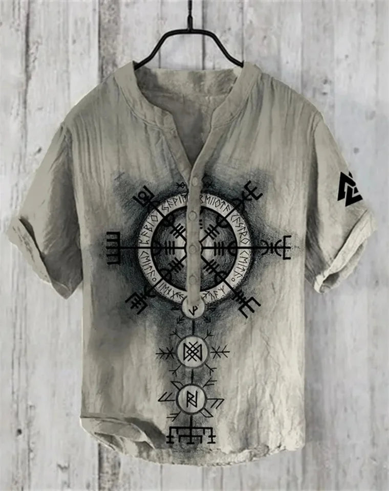 🎨 The Pure Linen Art Edition: Premium Men’s 100% Organic Linen Shirt – High-Definition Digital Art Print, Ultra-Breathable Natural Fiber, and Sophisticated Modern-Fit Summer Button-Down