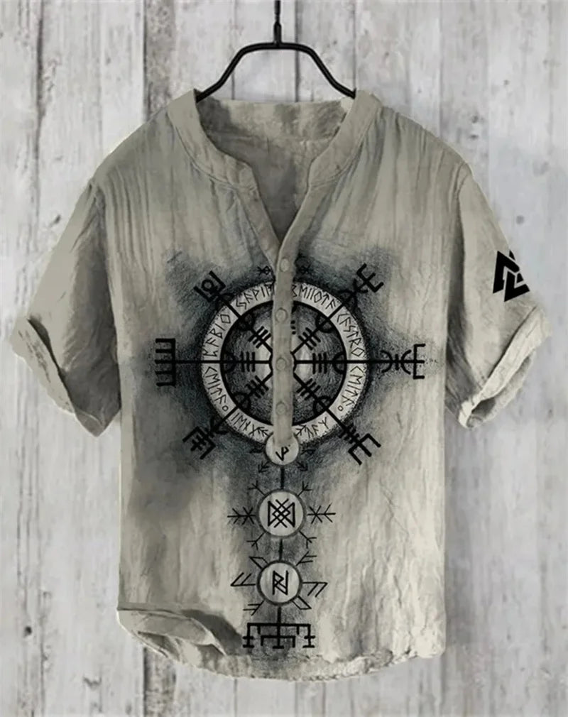 🎨 The Pure Linen Art Edition: Premium Men’s 100% Organic Linen Shirt – High-Definition Digital Art Print, Ultra-Breathable Natural Fiber, and Sophisticated Modern-Fit Summer Button-Down SW893