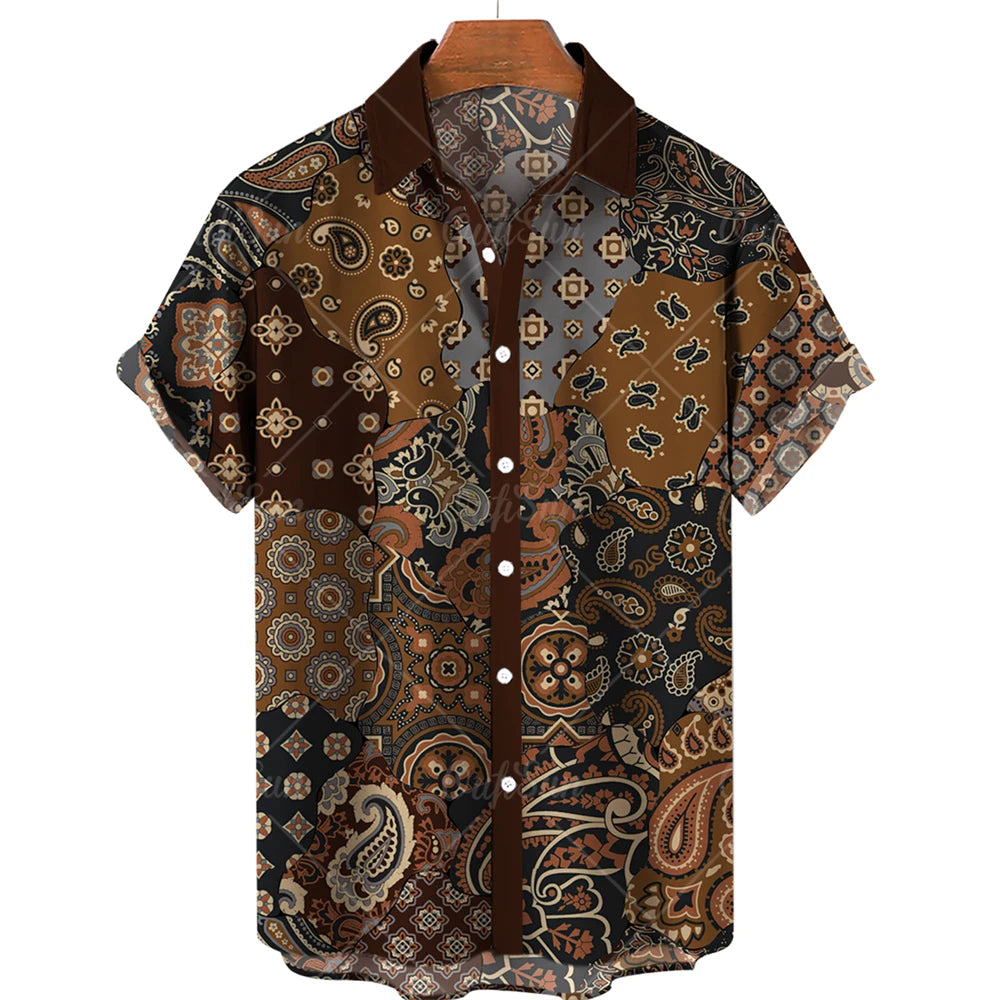 🏝️ The Dasan Majestic Edition: Ultra-Luxury Men’s High-End Hawaiian Shirt – High-Definition Floral & Ethnic Graphic Print, Premium Cooling Performance Fabric, and Sophisticated Resort-Luxe Button-Down