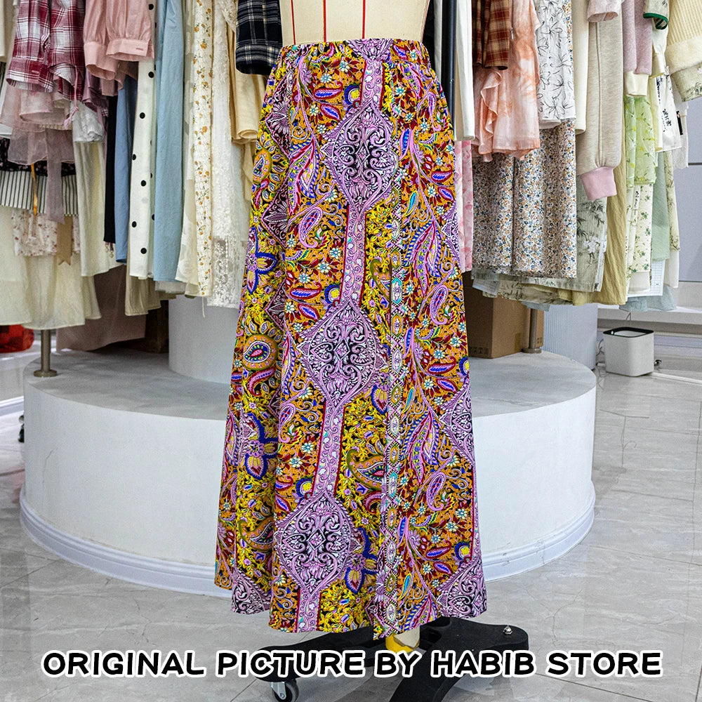 👗&nbsp;Bohemian Boho Retro Floral Print Skirts – Women’s Indie Folk Summer High Waist A-Line Pleated Long Skirts