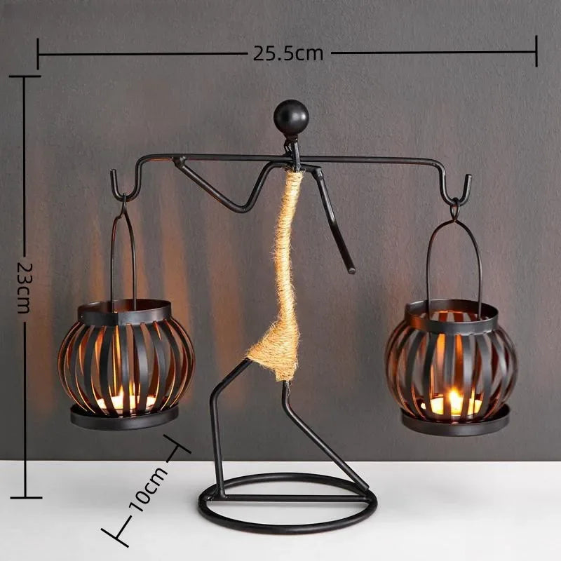 🕯️ Nordic Metal Candlestick – Abstract Character Sculpture Candle Holder | Handmade Figurines for Home Décor & Art Gifts | Free Shipping