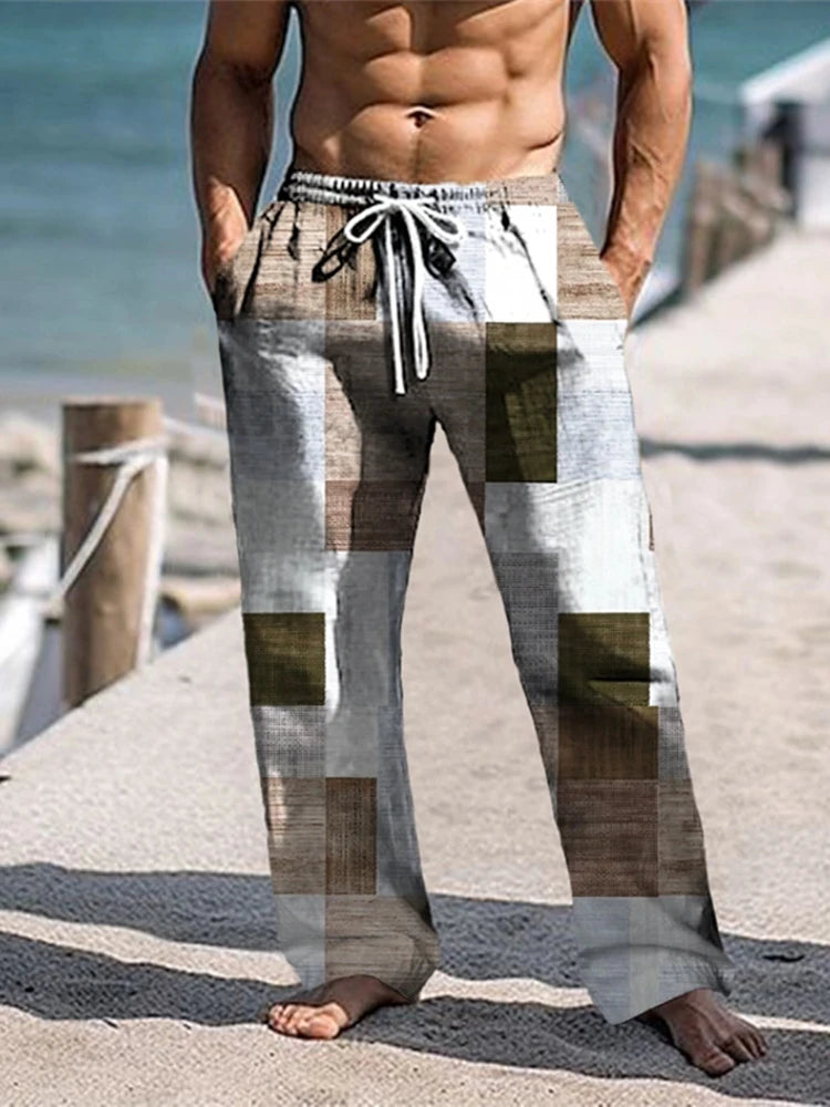 ✨ Geometric Matrix 3D Visionary Beach Shorts: Men's Quick-Dry Elastic Waist Vacation Trunks & High-Definition Color-Block Graphic Casual Shorts (2026 Edition) D16PHH25218210917