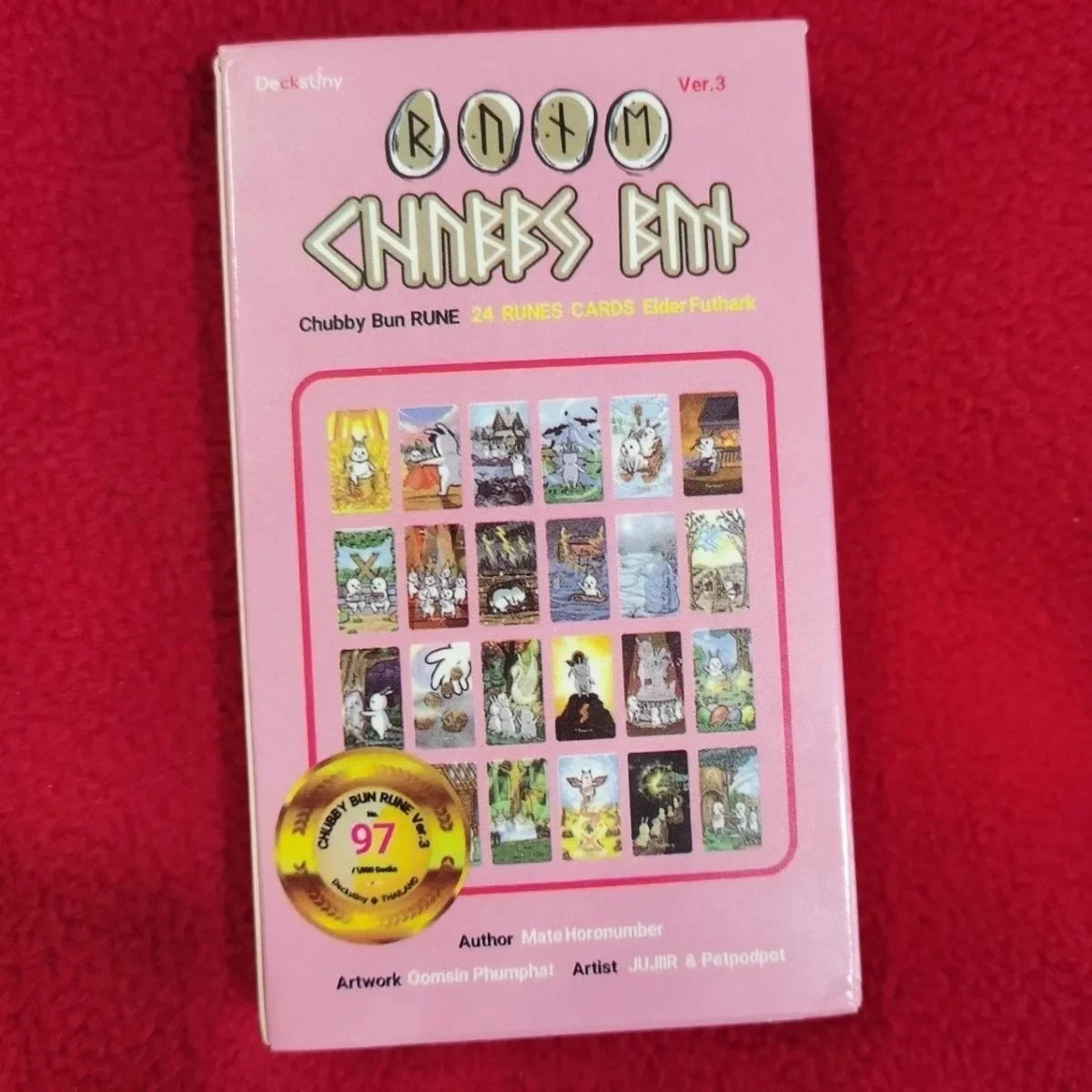 Chubby Bun Rune (Elder Futhark) V2 Tarot Deck – 78-Card Whimsical Bunny-Themed Divination and Board Game Deck