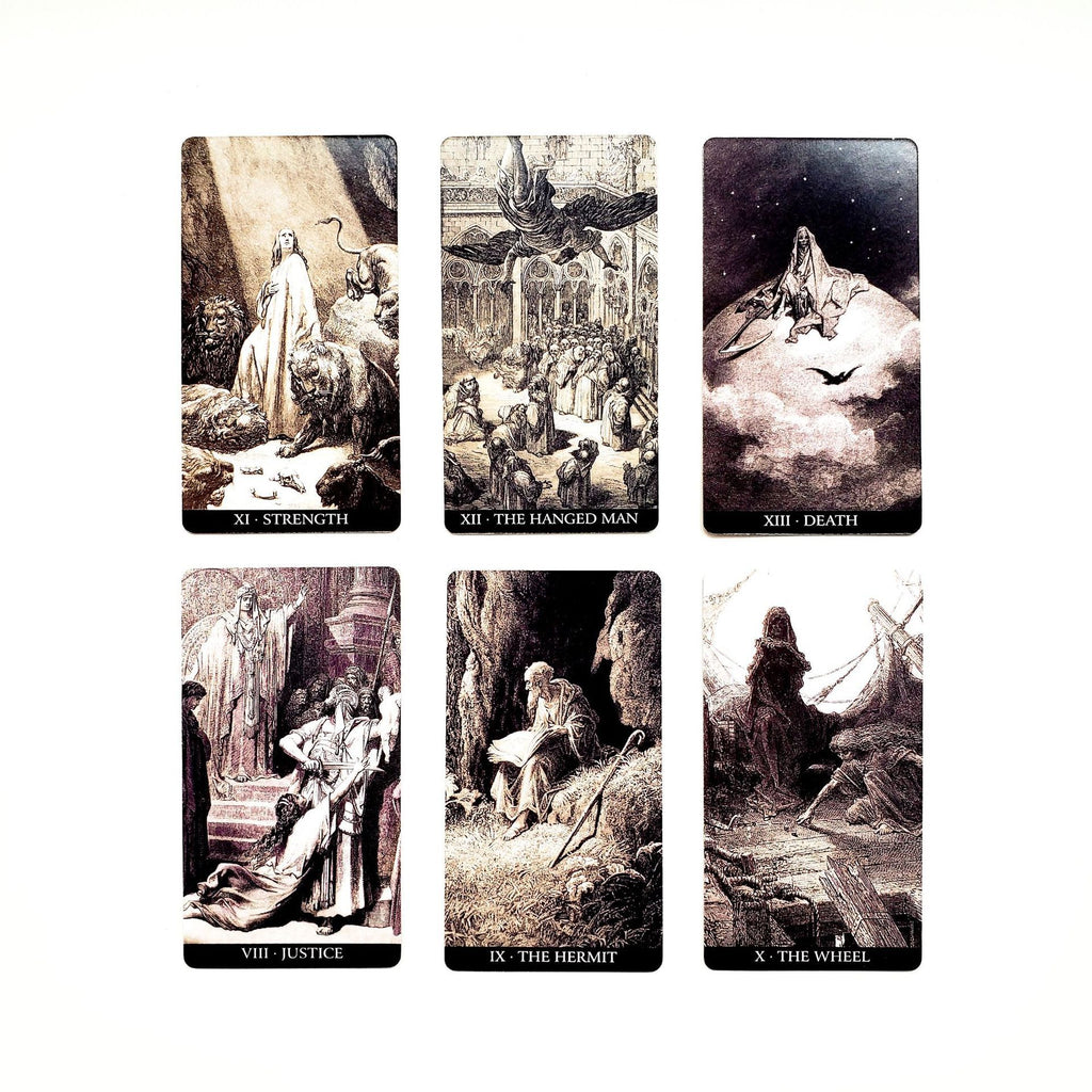 🎴Gustave Doré Tarot Deck – 78-Card Black & White Masterpiece for Spiritual Divination and Fun Family Board Game