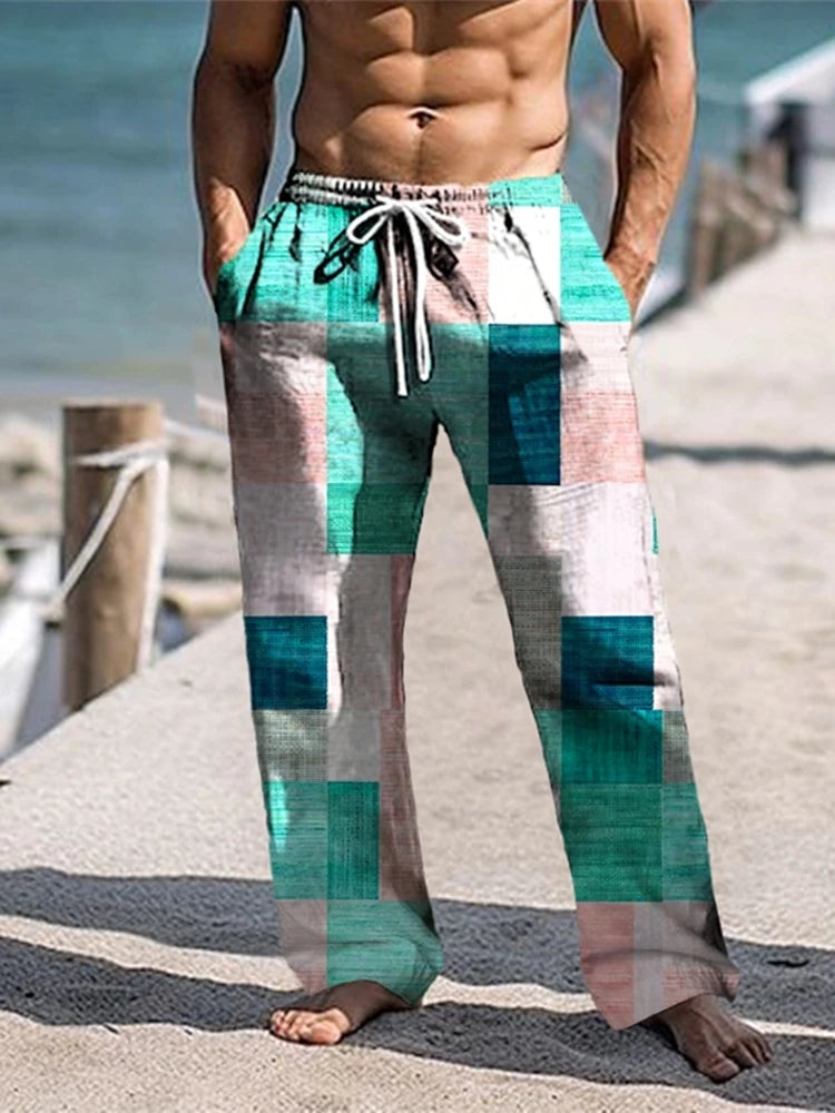 ✨ Urban Breeze 3D Color-Block Plaid Summer Shorts: Men's High-Definition Graphic Beachwear & Relaxed Elastic-Waist Vacation Trousers (2026 Summer Collection) SJC04J2025051TK