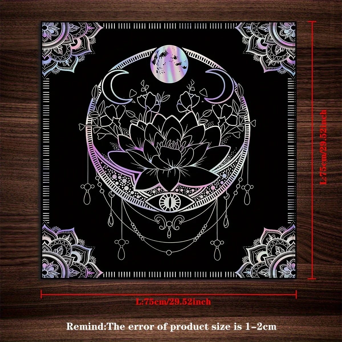 🃏 VIKAMA Mandala Tarot Tablecloth – Witchy Astrology Altar Cloth & Mystic Home Decor Table Cover