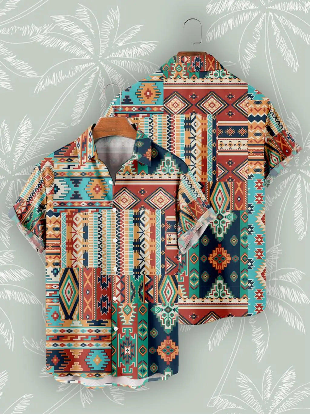 🌍 The Bohemian African Tribe 3D Masterpiece: Premium Men's Retro Short-Sleeve Shirt – High-Definition Tribal Graphic Print, Breathable Summer Beach Fabric, and Sophisticated Oversized Social Silhouette