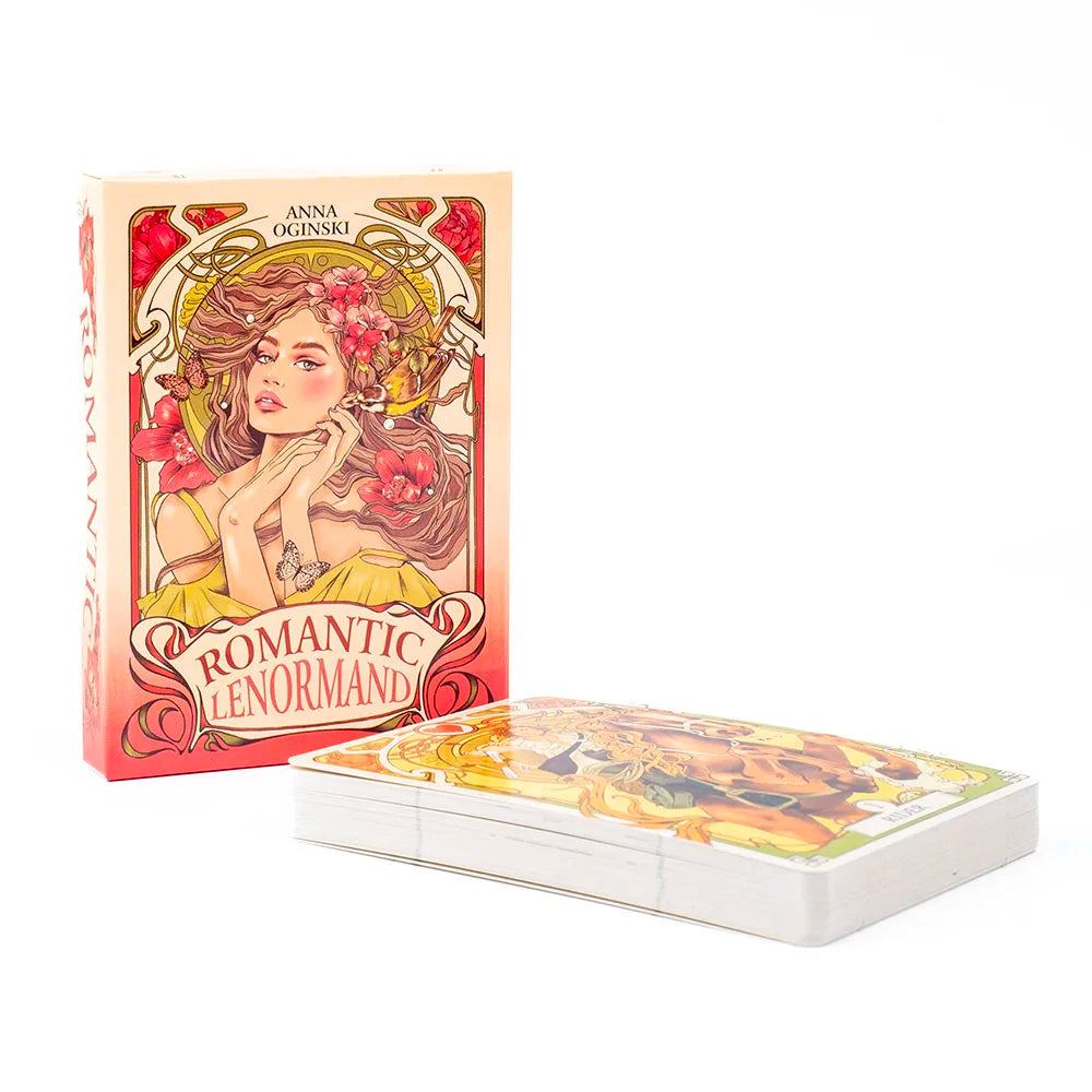 🌸 Romantic Lenormand Oracle Cards – 37 Cards | Art Nouveau Floral Motifs | English Edition | Party Board & Playing Game | Elegant and Intuitive Deck