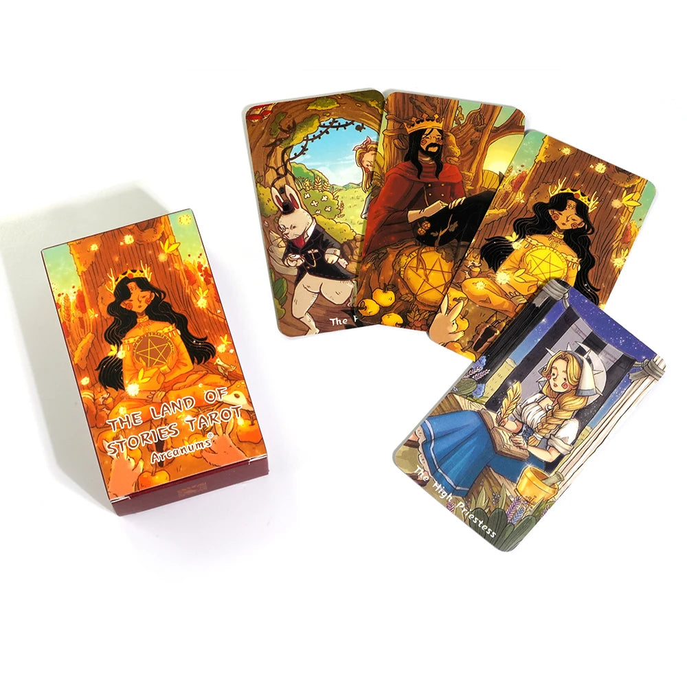 📖 The Land of Stories Tarot Oracle Deck – 78 Cards | English Edition | Fate and Divination | Family Party Board Game