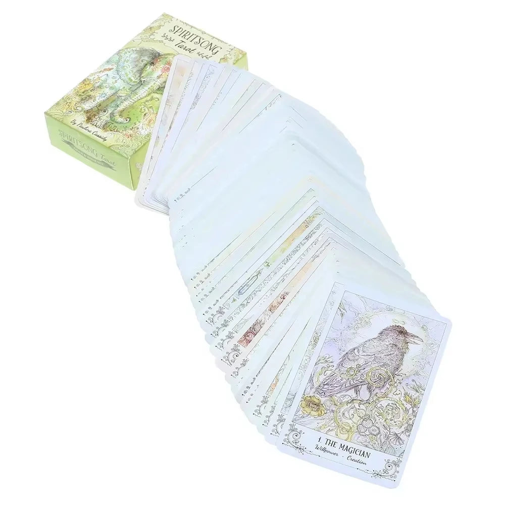 Spiritsong Tarot – 78-Card Deck with 108-Page Guidebook for Mystical Guidance, Divination & Family Party Board Games