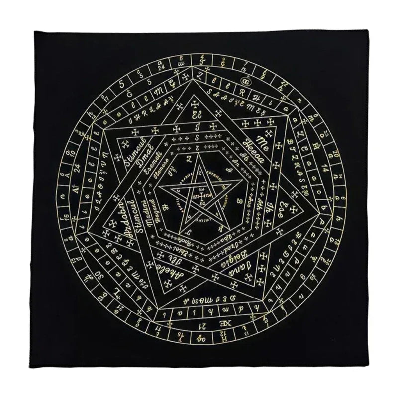 🎲 Square Shape Pendulum Divination Altar Tablecloth | Tarot Pad & Rune Table Cloth – Astrology Oracle Board Game Mat D