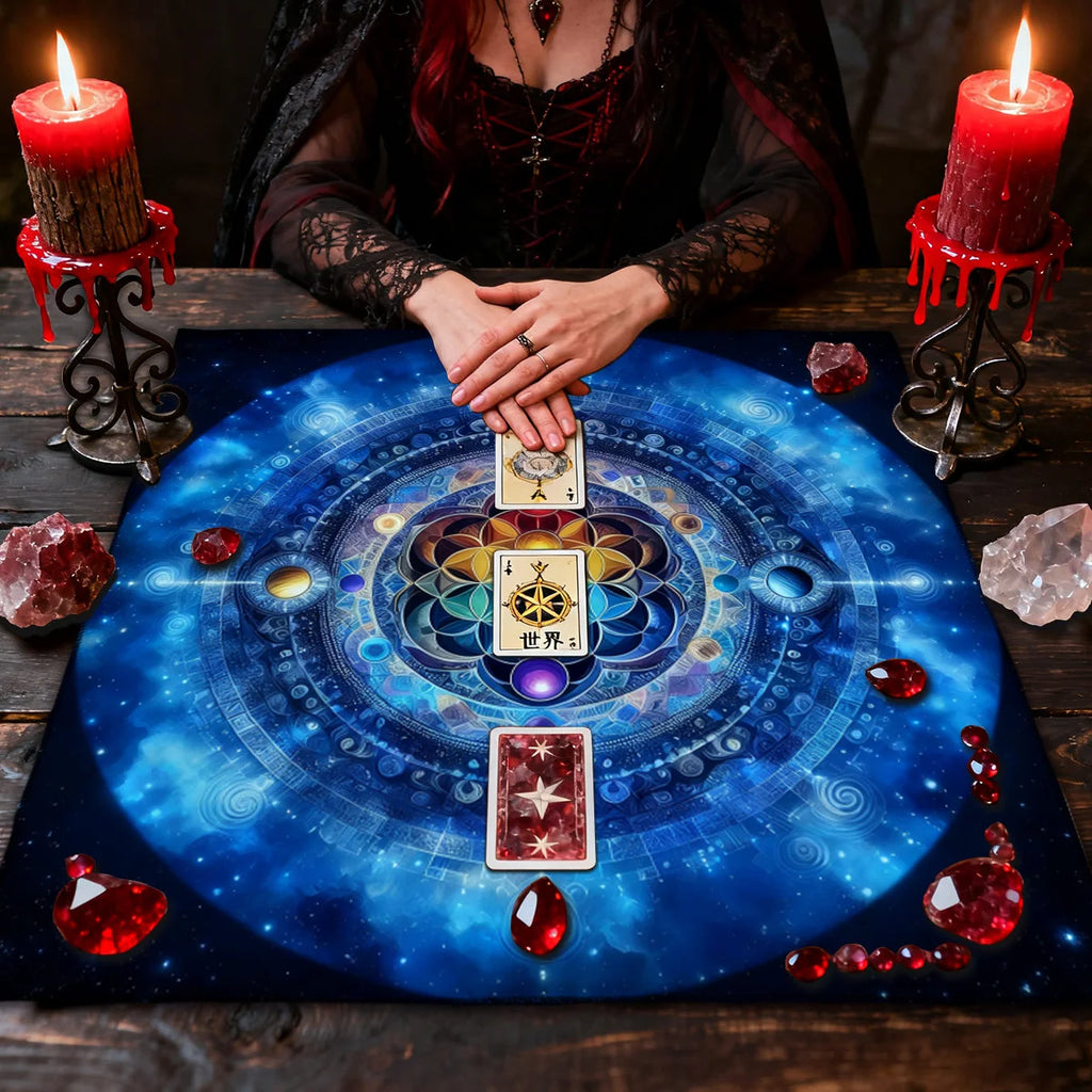 1pcs Elemental Chakra Decorated Tarot Tablecloth Altar Ritual Cloth A Gift For Tarot Enthusiasts Astrological Decoration