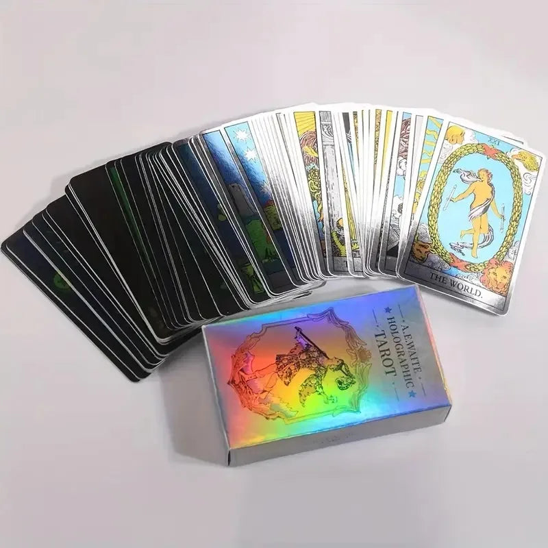 🔮 Classic Holographic Waite Tarot Card Deck – 78 Flash Cards for Divination, Beginners & Collectors | Free Shipping
