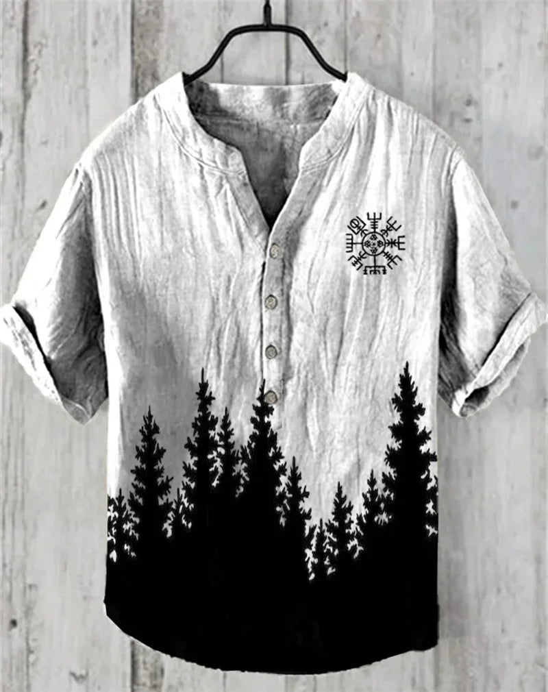 🎨 The Pure Linen Art Edition: Premium Men’s 100% Organic Linen Shirt – High-Definition Digital Art Print, Ultra-Breathable Natural Fiber, and Sophisticated Modern-Fit Summer Button-Down SW891