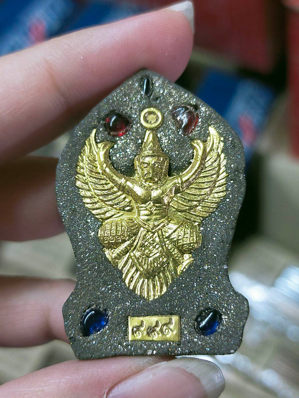 Authentic Phra Khun Phon Luang Pu Mahasila - Exclusive Ruam Rae Kai Sit Edition with 999 Stamped Codes, Garuda Back, Blessed Gemstones, and Sacred Takrut
