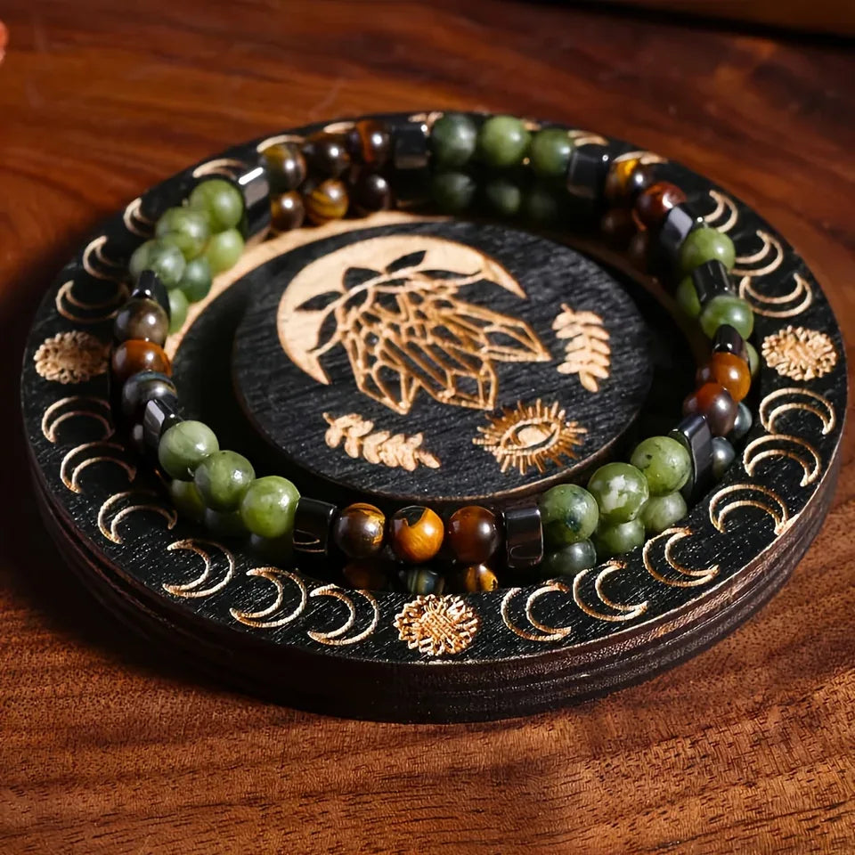 🐯🍀 The "Double Wealth Engine": Tiger Eye & Green Aventurine 2-Layer Prosperity Bracelet