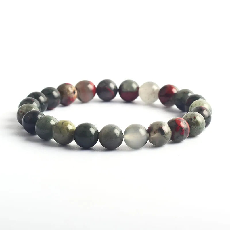 ✨ Natural Stone Protection Bracelet – Dragon Blood Beads, Quartz & Onyx Stretch Jewelry for Men & Women – Healing Reiki & Yoga Energy Bracelet