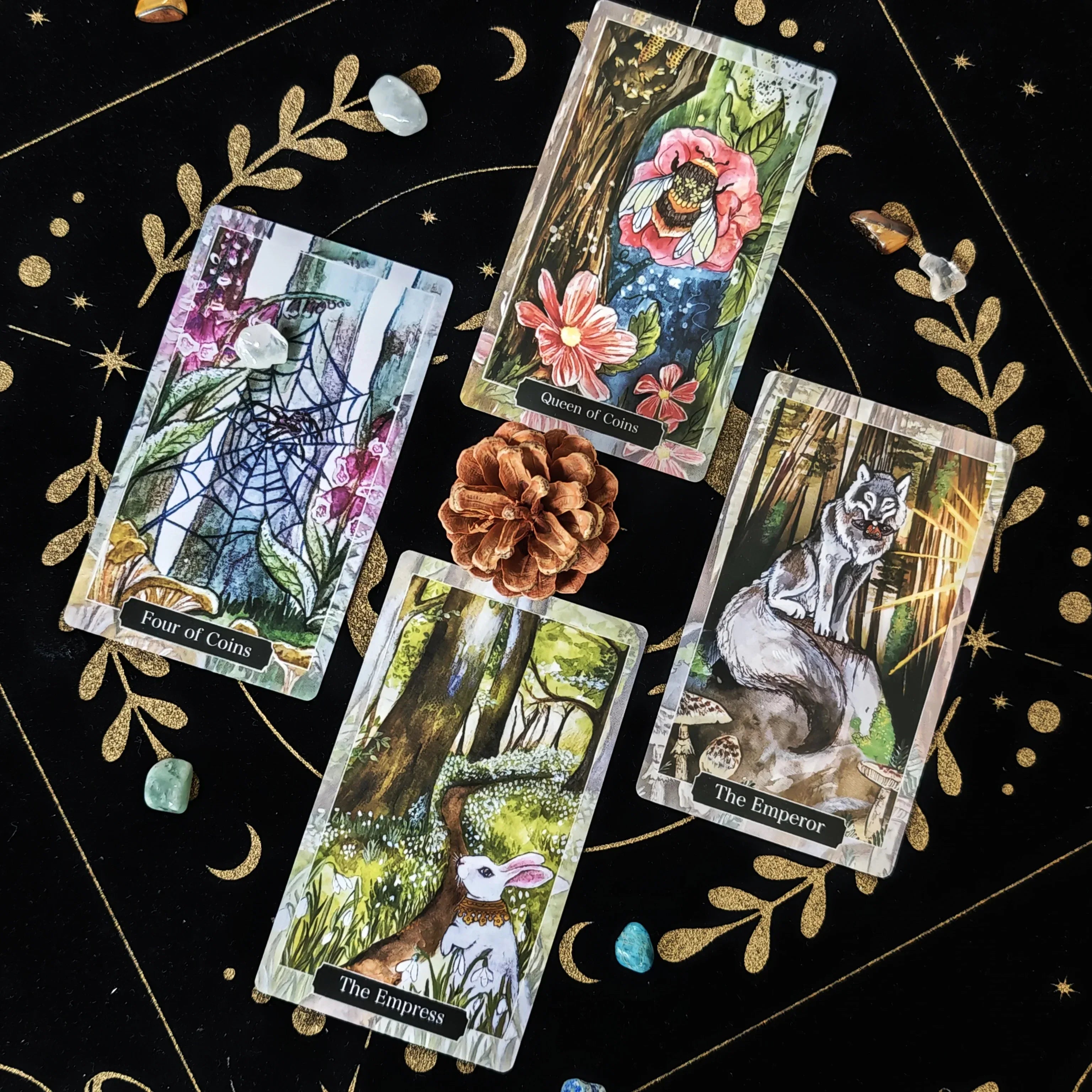 🌿 Spirits of The Woodland Tarot Deck – 78 Full-Color Illustrations + 6 Special Cards | Fully Illustrated Tarot for Beginners & Advanced Readers | Guidebook Included | Standard 12x7 cm Size