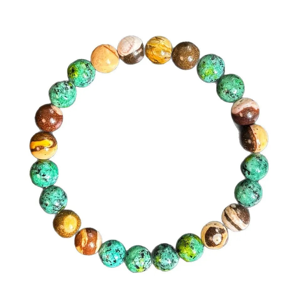 ✨ Thinker Bracelet – Handmade Natural Stone Kanbaba Jasper & Picture Jasper Jewelry for Men & Women – Unique Gift Idea