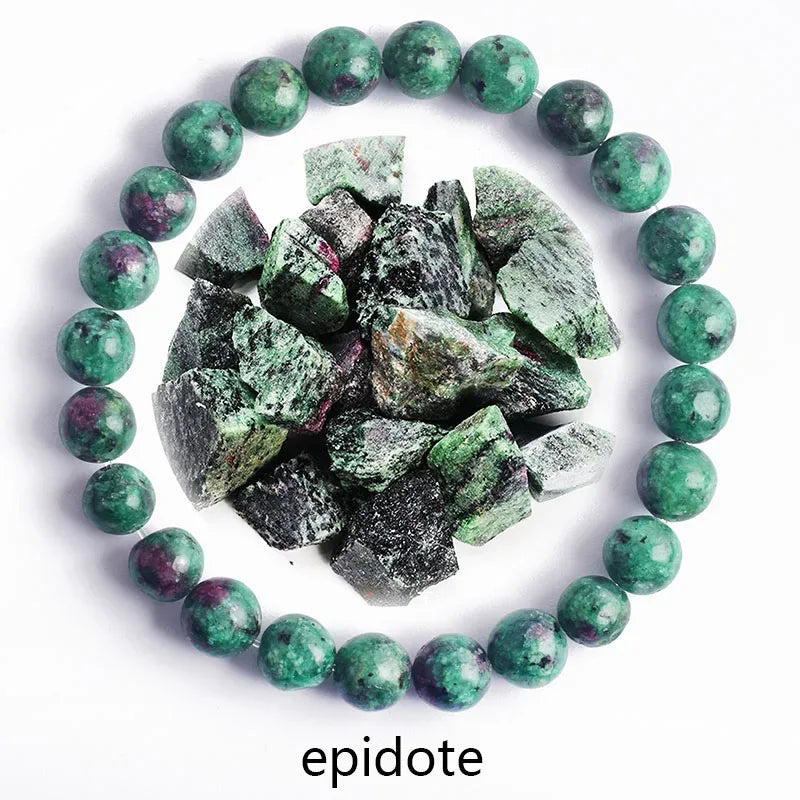 ✨ Natural Stone Protection Bracelet – Dragon Blood Beads, Quartz & Onyx Stretch Jewelry for Men & Women – Healing Reiki & Yoga Energy Bracelet 9 Epidote Zoisite