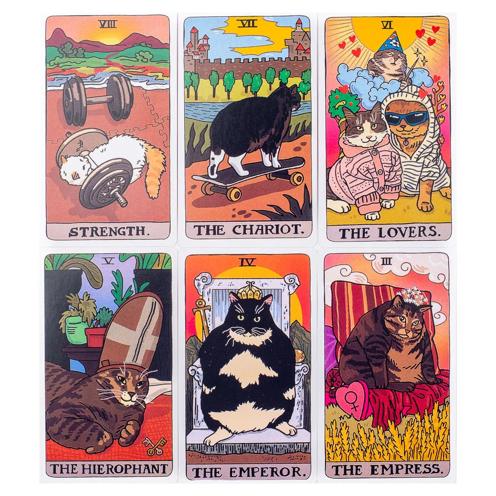 Cat Meme Tarot Deck – 22 Major Arcana Funny Witchy Cat Cards for Divination & Family Fun