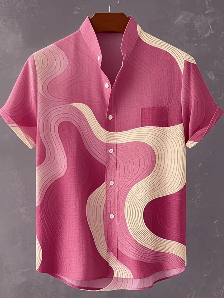 🎉 The Chromatic Horizon 3D Masterpiece: Best-Selling Men's Designer Hawaiian Shirt – High-Definition Multi-Color Print, Breathable Premium Linen-Blend, and Sophisticated Outdoor Party Silhouette