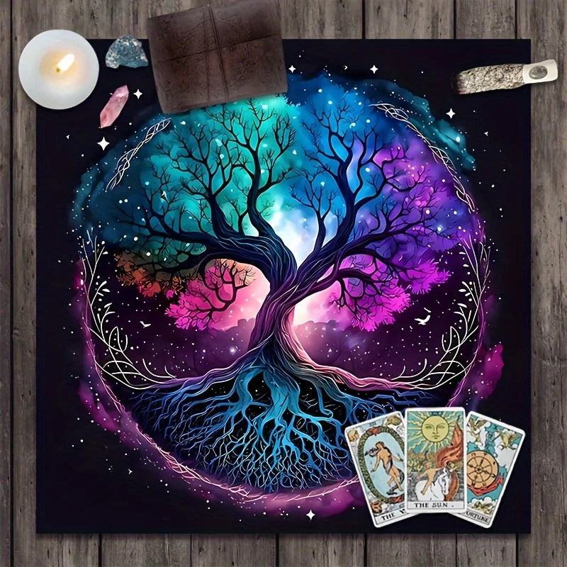 🌳Mystic Tree of Life Tablecloth | Tree Pattern Dining Table Decor & Accessories – Bohemian Style Tarot Card Decor