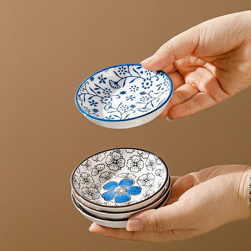 🍣 6pcs Japanese Mini Ceramic Plates – Elegant Barbecue, Sashimi & Sushi Dipping Sauce Dishes | Home, Desktop, Snack & Dessert Set | Free Shipping