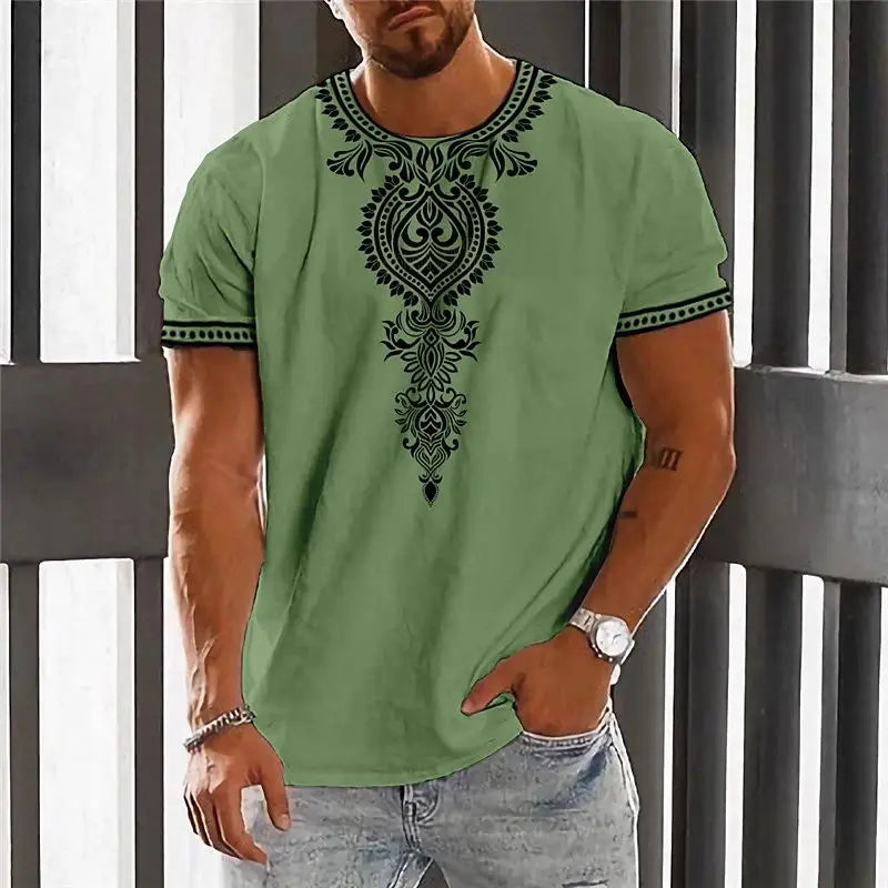 🌍 The Dashiki Street-Heritage T-Shirt: Premium Men’s Vintage Ethnic Tee – High-Definition Traditional Dashiki Print, Breathable Soft-Touch Cotton Blend, and Sophisticated Retro Streetwear Short-Sleeve H24091518093