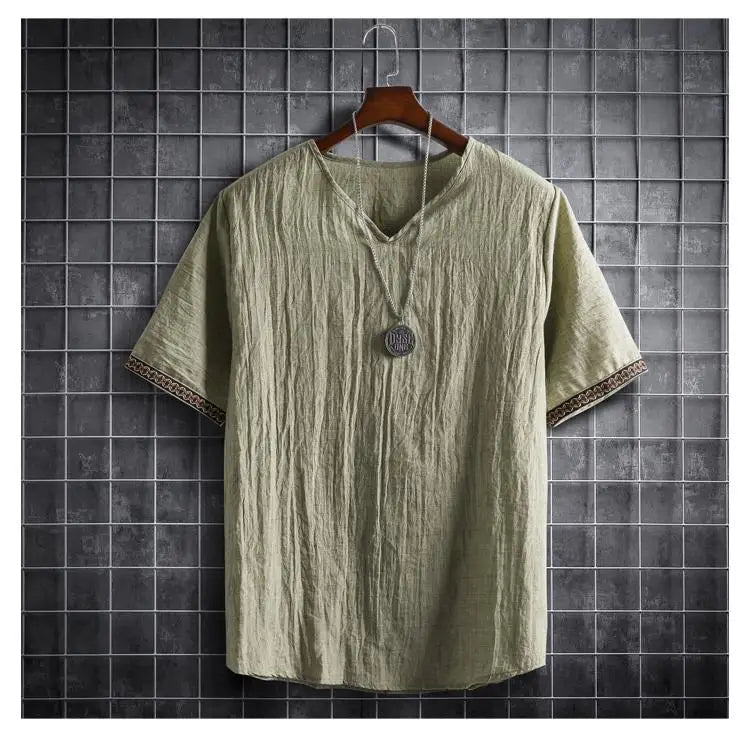 ✨ The Seoul Minimalist: Premium Men’s Plus Size Hawaiian Shirt (M-5XL) – Ultra-Lightweight Solid Color Fabric, Korean "Clean Fit" Aesthetic, and Breathable Short-Sleeve Casual Button-Down Men Shirt Green