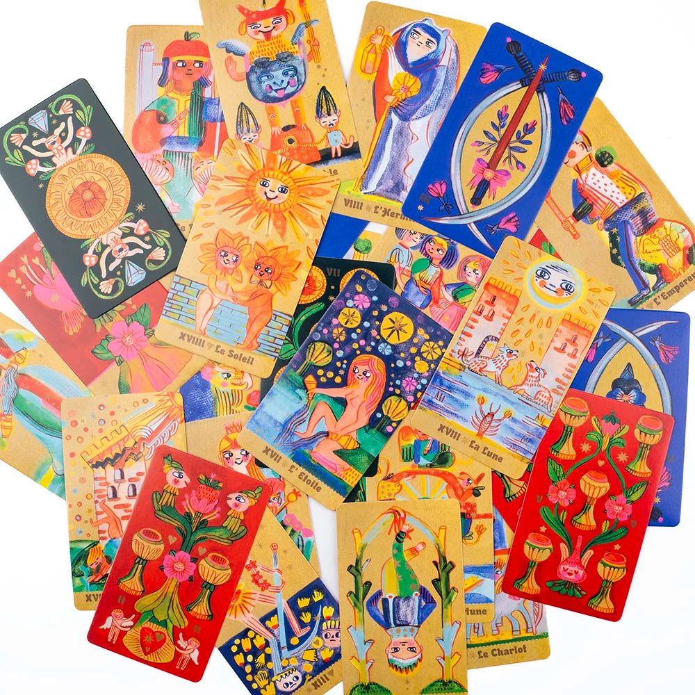 Pipspeak Marseille Tarot Deck - 83 Cards for Family Gatherings, 10.3 × 6 cm