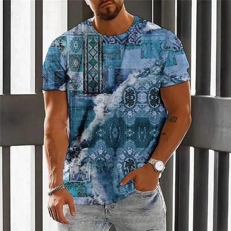 ✨ The Luxury Retro Ethnic Edition: Premium Men’s 3D Printed T-Shirt – High-Definition Colorful Tribal Graphic Print, Breathable Quick-Dry Performance Fabric, and Sophisticated Oversized Luxury Streetwear Tee Tshirt-YSY46992