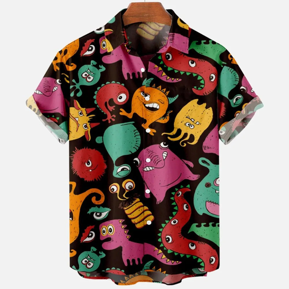 👹 The Demonic Abyss: Premium Men’s Horror 3D Printed Hawaiian Shirt – High-Definition Surreal Devil Graphic, Ultra-Breathable Performance Fabric, and Sophisticated Urban-Gothic Loose Fit Short-Sleeve Summer Button-Down (S-5XL)