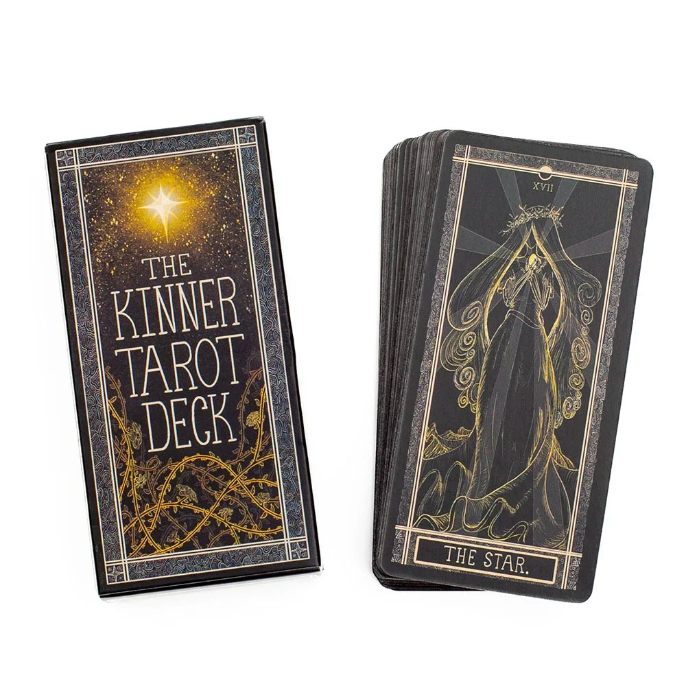 🔮 The Kinner Tarot Deck – Hand-Drawn, Mystical 78 Card English Deck for Personal Spiritual Insight and Board Game Fun