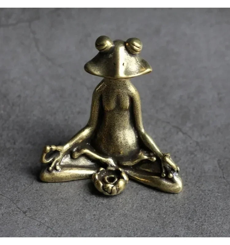 🐸 Retro Copperware Zen Frog Incense Holder – Solid Pure Copper Tea Pet & Aromatherapy Ornament | Handmade Meditation Décor | Free Shipping