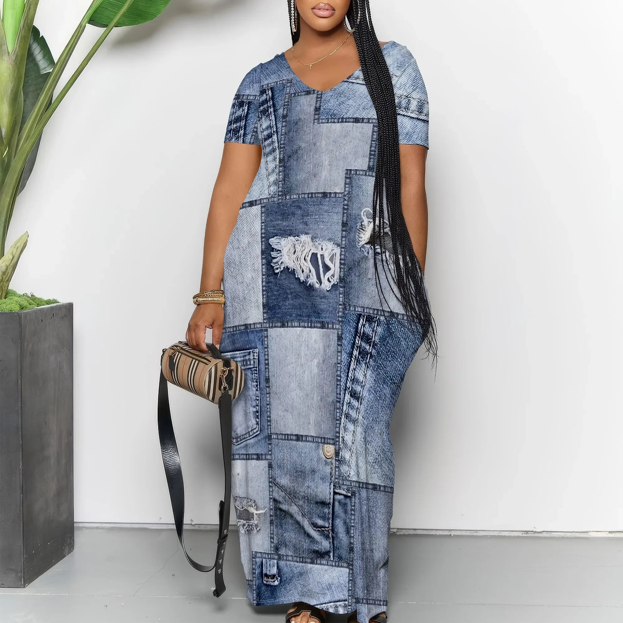 Women's Maxi Beach Dress with Pockets - Casual Summer Sundress