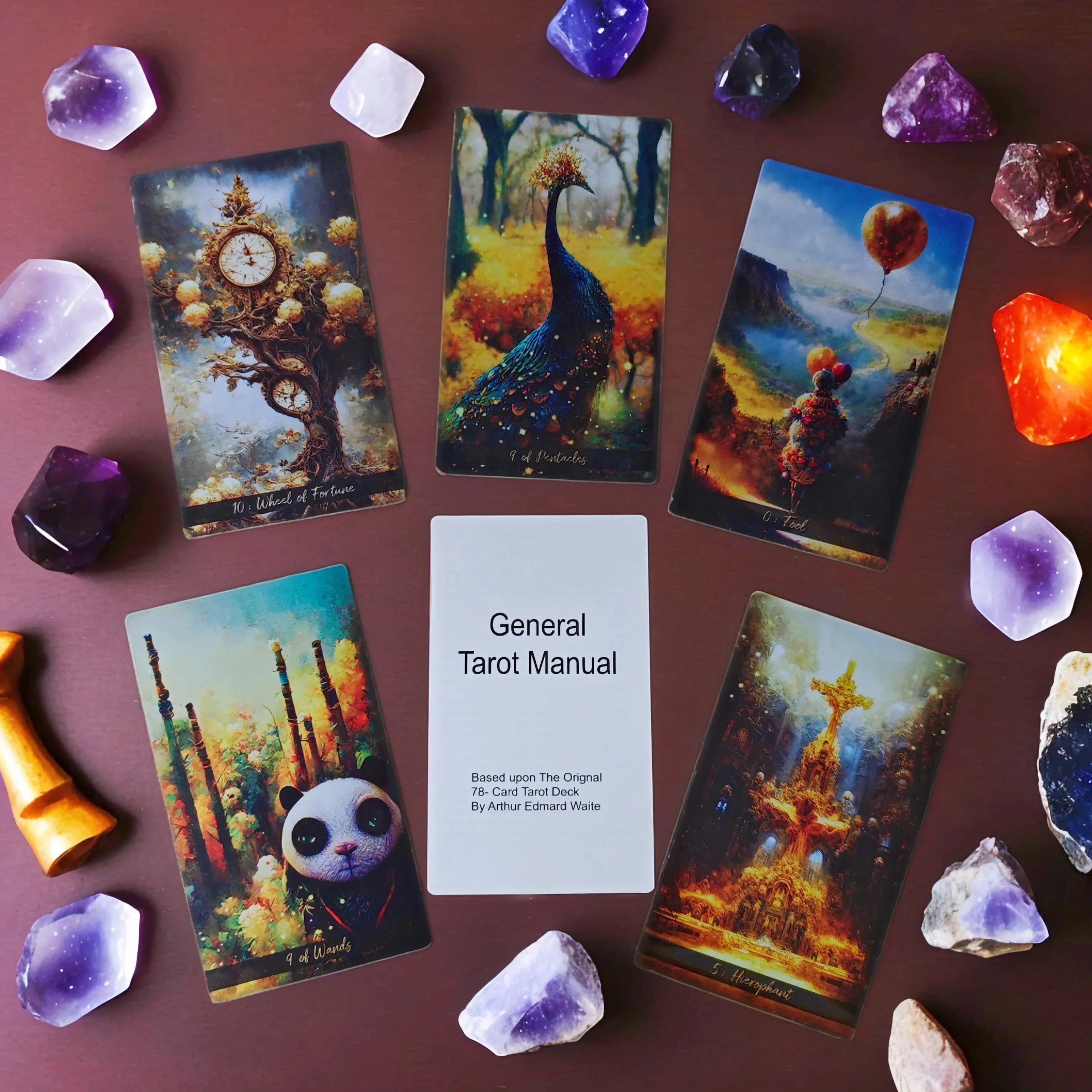 🔥NEW 12x7cm Golden Journey Tarot Deck | Colorful Divination Cards with Guide Book