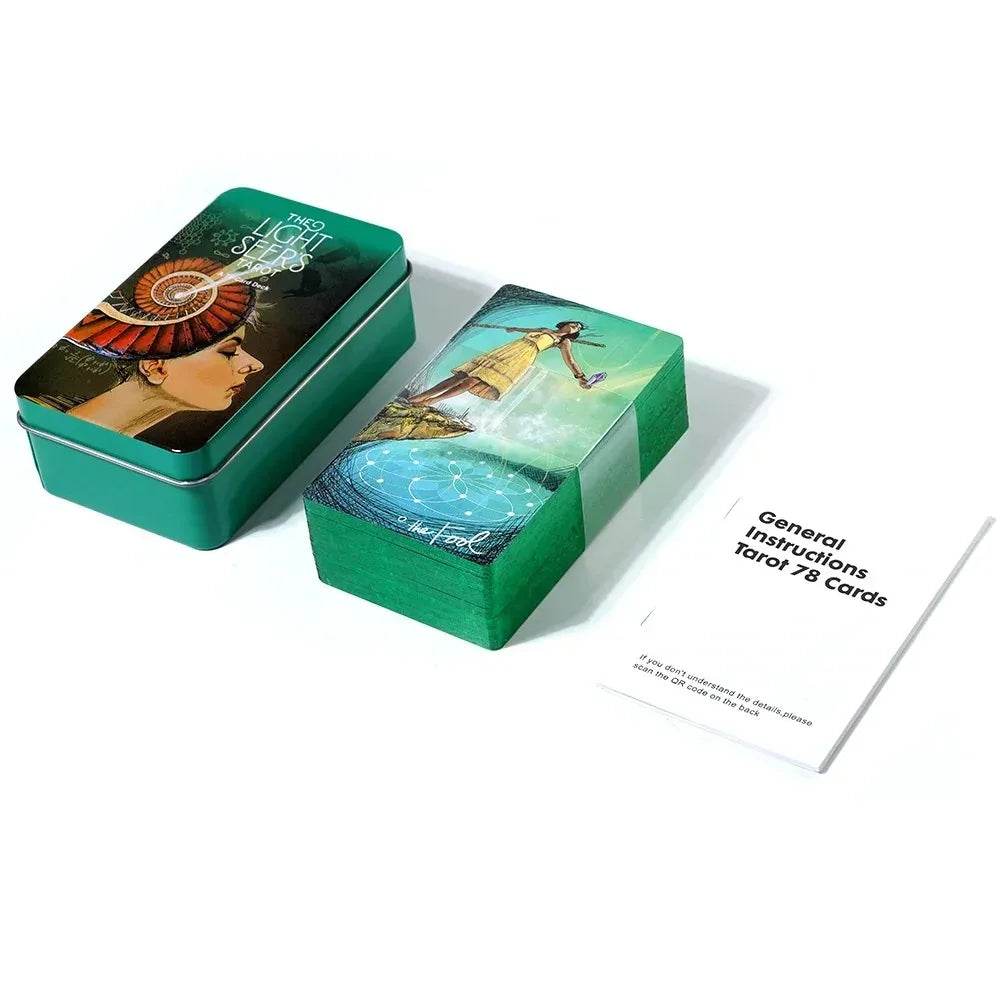 🔮 Thai Blessing Tarot Cards Set – Light Seer's & Adventure Time Deck in High-Quality Tin Box for Women & Girls