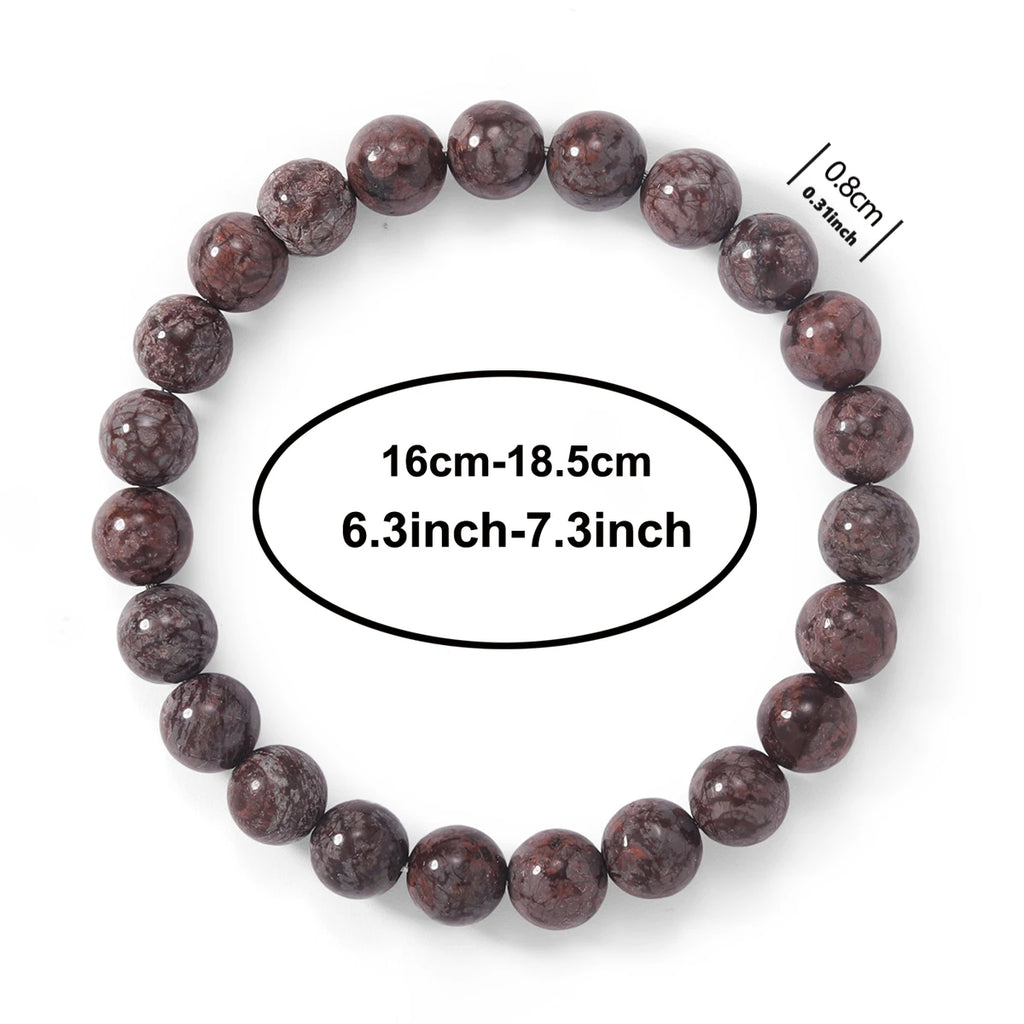 ☕ Brown Coffee Agate Bracelet for Women – Elegant Natural Stone Beaded Jewelry