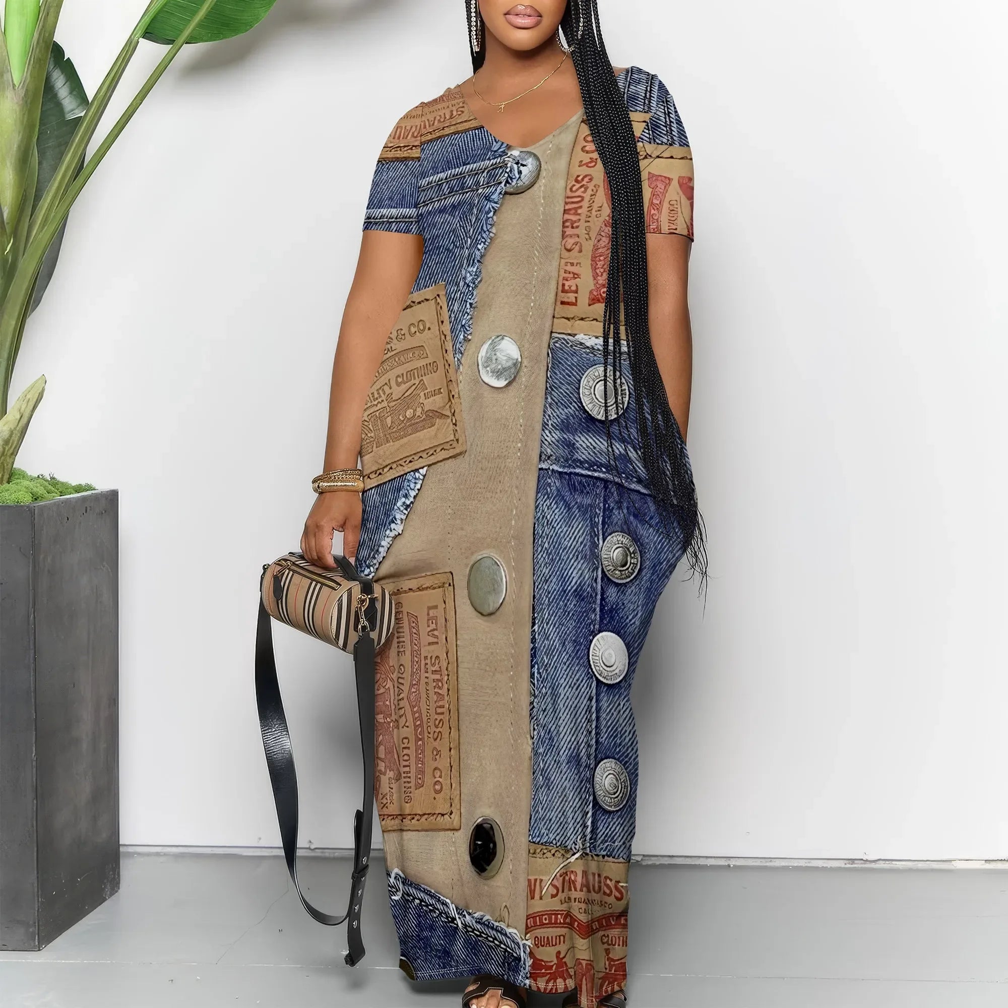 Women's Maxi Beach Dress with Pockets - Casual Summer Sundress