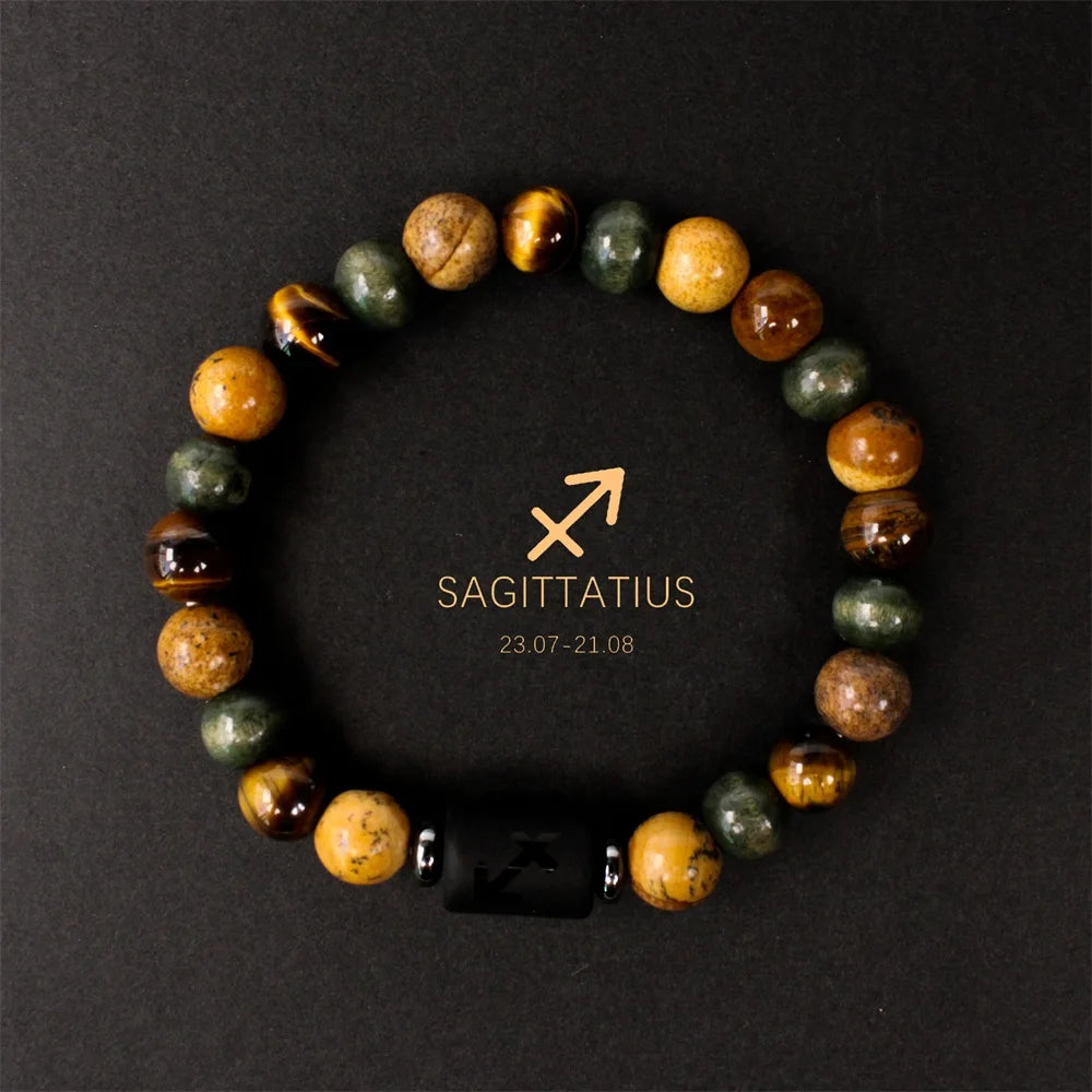 ✨ Boho Natural Stone Tiger’s Eye Bracelet – Unisex Jewelry for Women & Men – Unique Birthday & Christmas Gift for Boyfriend cobalt violet