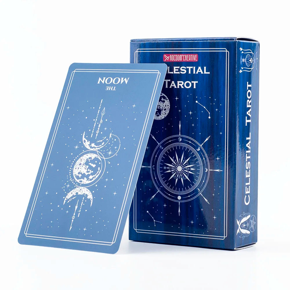 ✨ Celestial Tarot Deck – 78 Cards | Cosmic & Mystical Divination Deck | Zodiac & Astrology Inspired | Compact 10.3 x 6 cm Size | Board Game & Meditation Use | English Guidebook Included