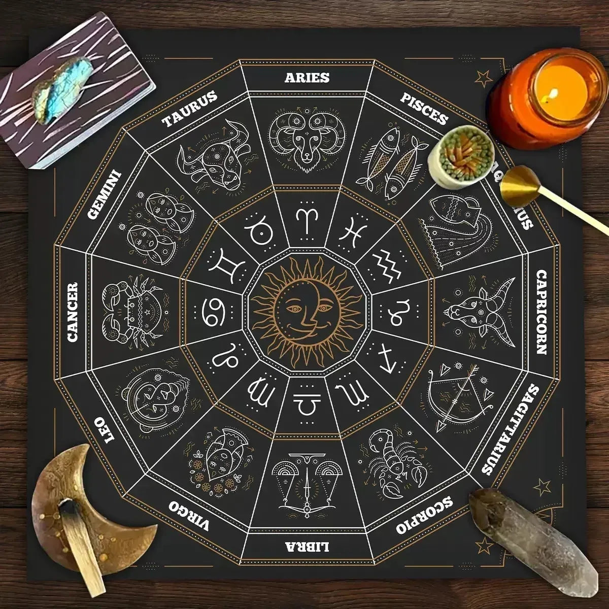 🃏 Mandala Tree of Life Tarot Tablecloth – Sea Velvet Square Butterfly Altar Cloth for Tarot Readings, Terrace Dining & Multi-Purpose Mystic Decor