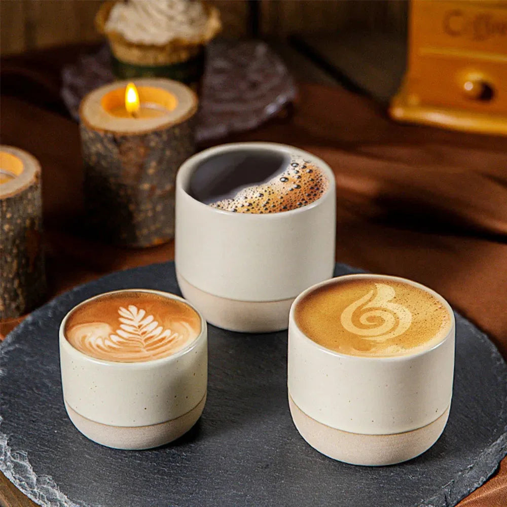 ☕ New Porcelain Double-Walled Vacuum Insulated Coffee Mugs Set – Heat Resistant, Unbreakable Small Cups | Free Shipping