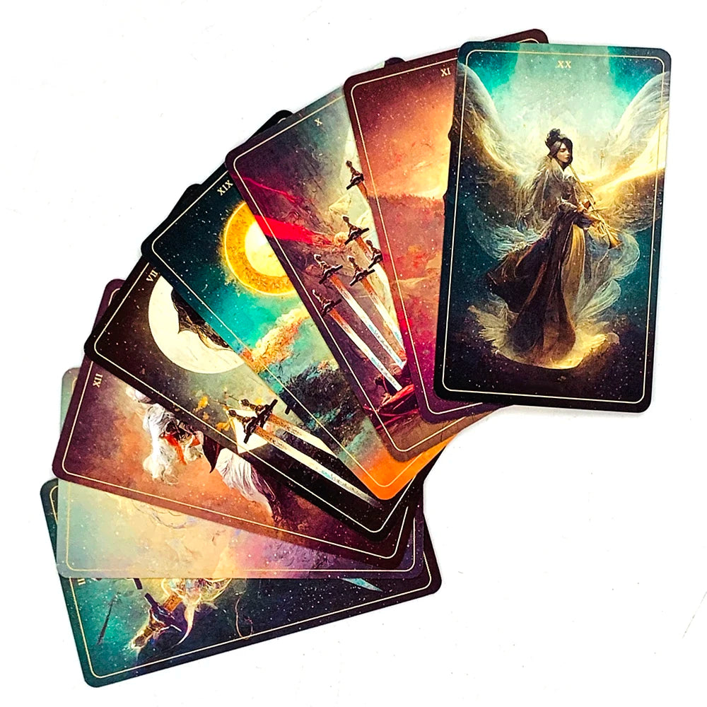 🃏 High-Quality Tarot Deck with Tin Box Packaging – 78 Cards with Gilded Edges and Paper Guidebook for Fate Divination, Party Games, and Holiday Fun