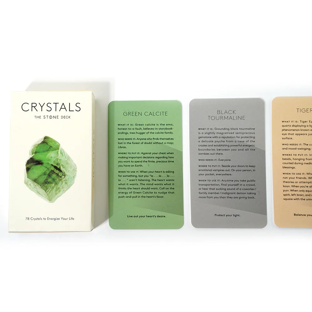 Crystals Tarot Cards Oracle Deck – High Quality 78-Card Kabbalah Board Game for Divination and Party Entertainment