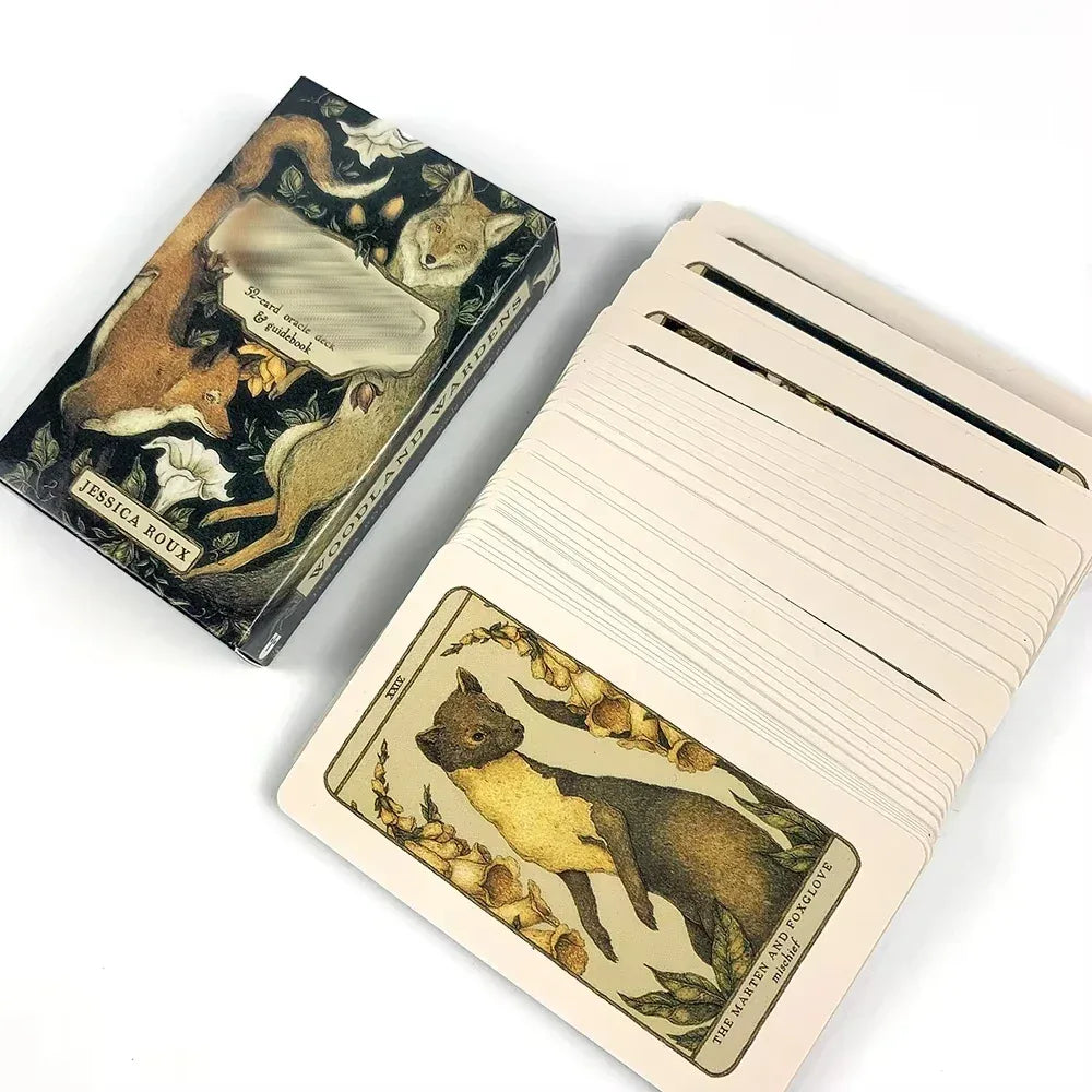 🌲Woodland Wardens Oracle Deck – 52-Card English Oracle Deck & Guidebook for Divination, Fate, and Social Tarot Games